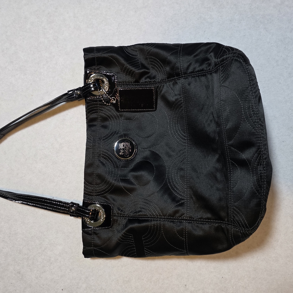 Elegant Black Coach Shoulder Bag